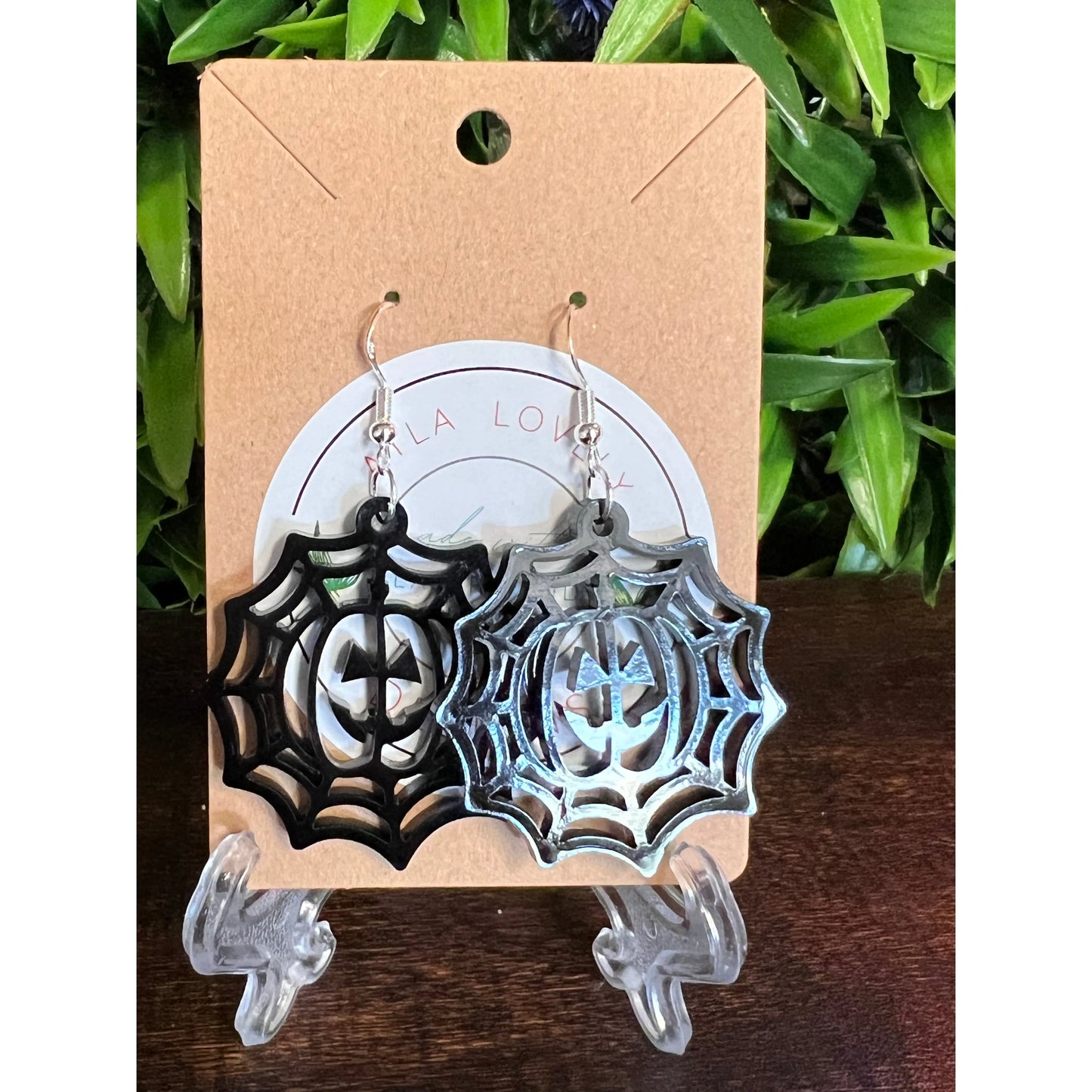 Spider web earrings