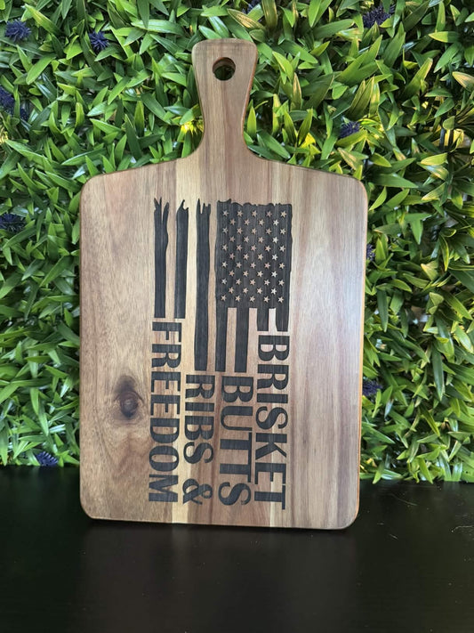 Brisket butts and freedom cutting board
