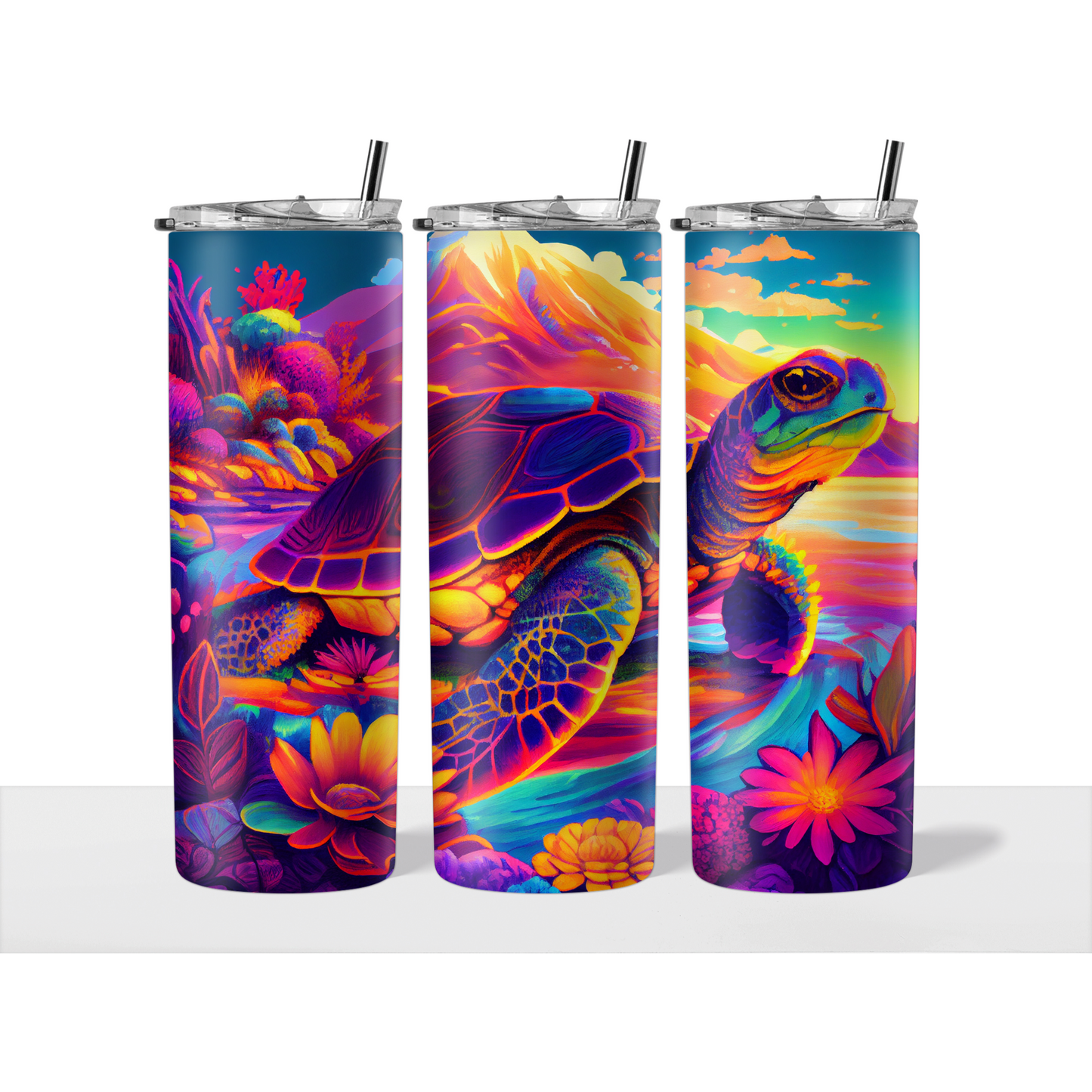 Neon Turtle Tumbler