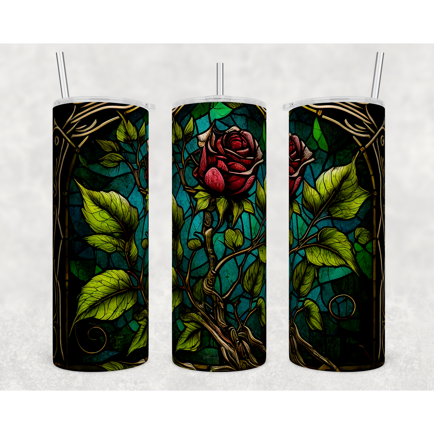 Stained glass rose