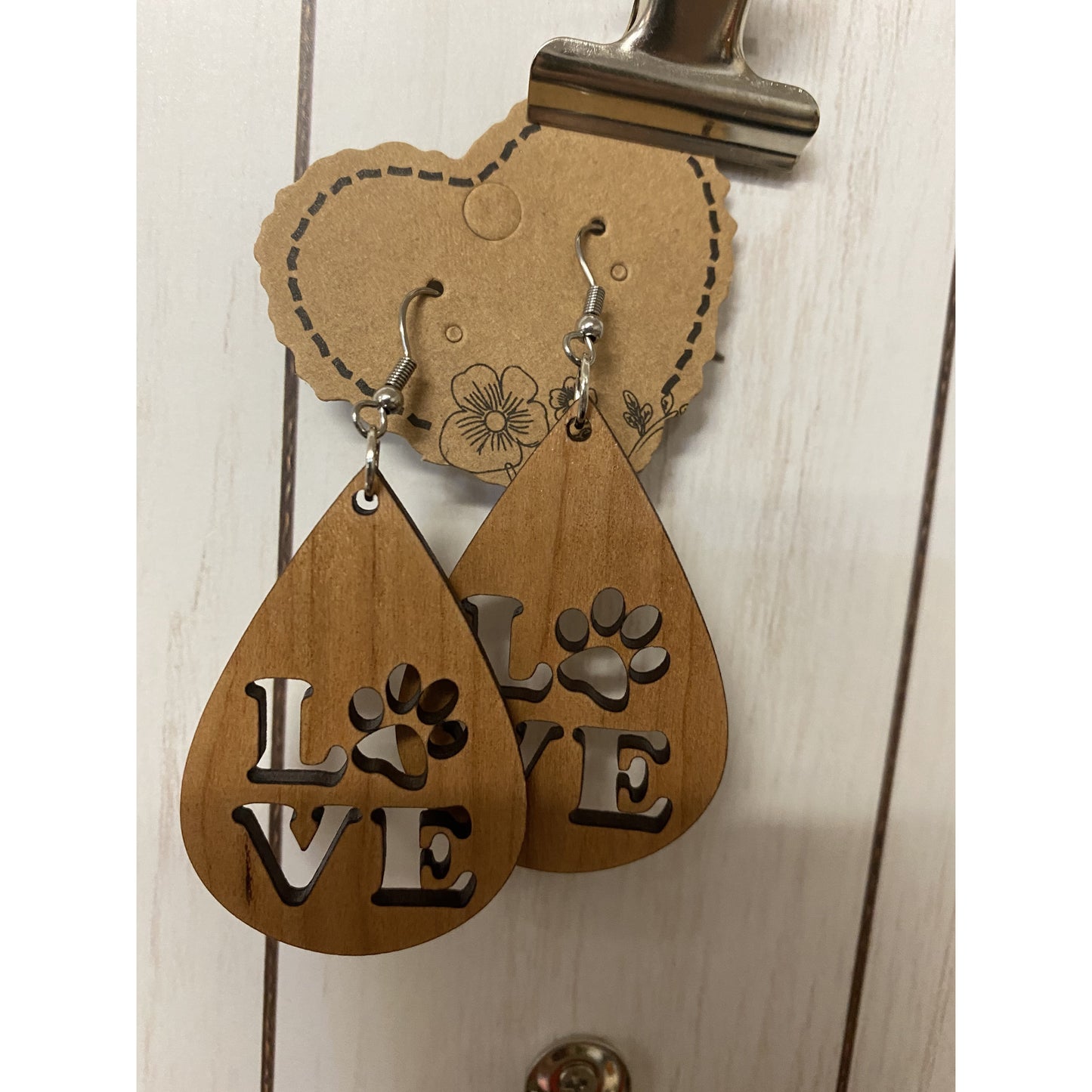 Paw Print Teardrop Earrings