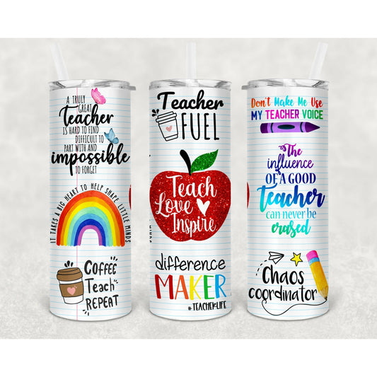 Teach love inspire tumbler