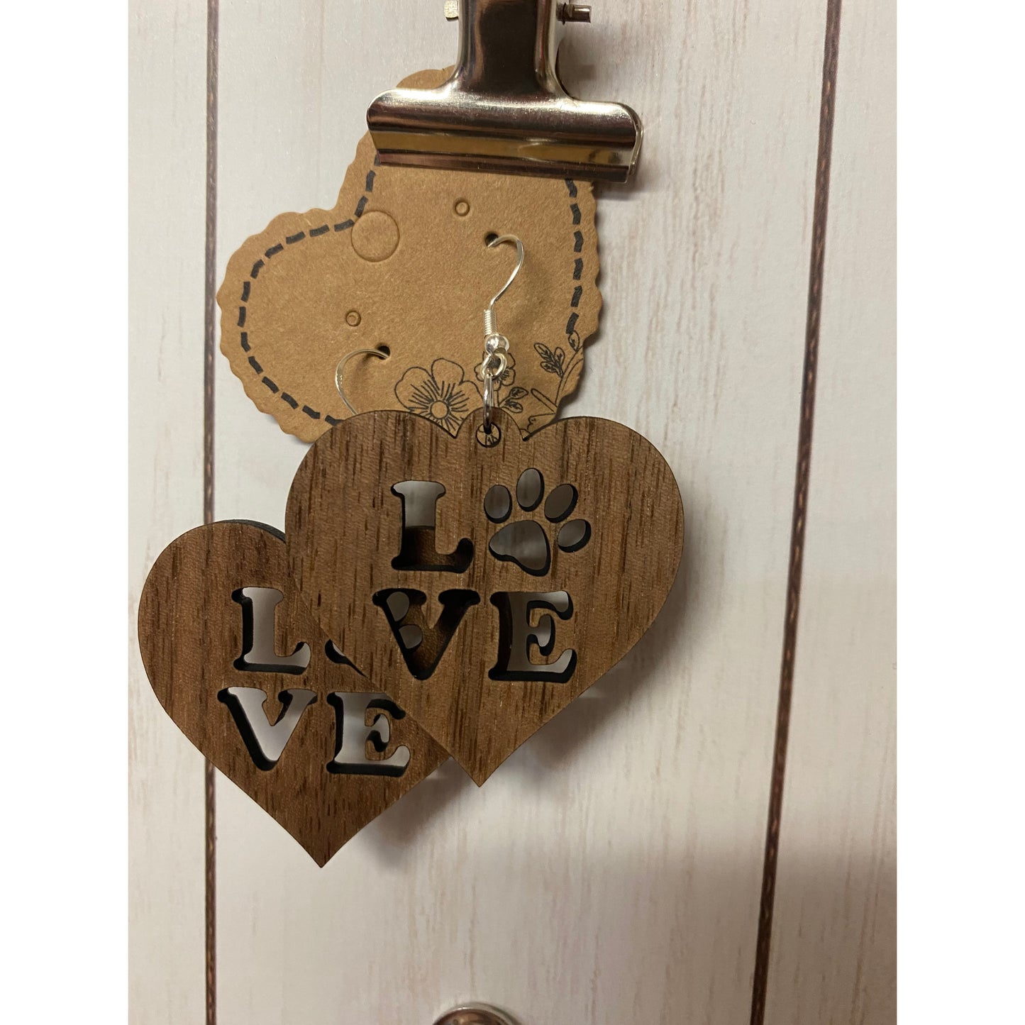 Heart Paw Print Love Earrings