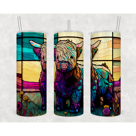 Stained glass cow