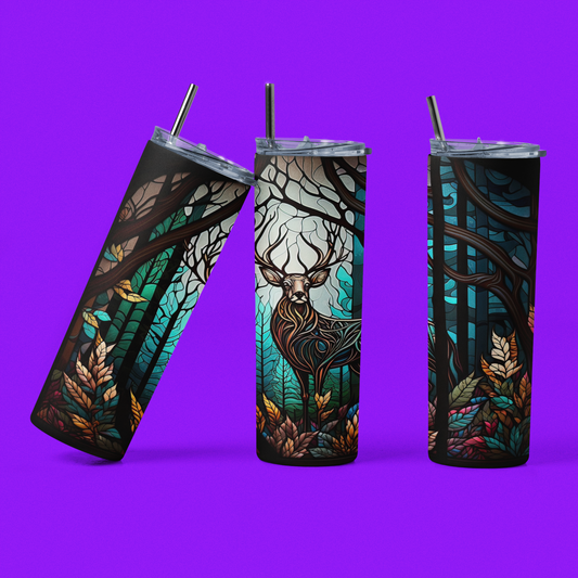 Stained glass deer